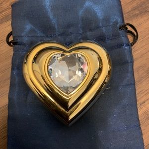 Clear, gemstone jewel, heart YSL compact